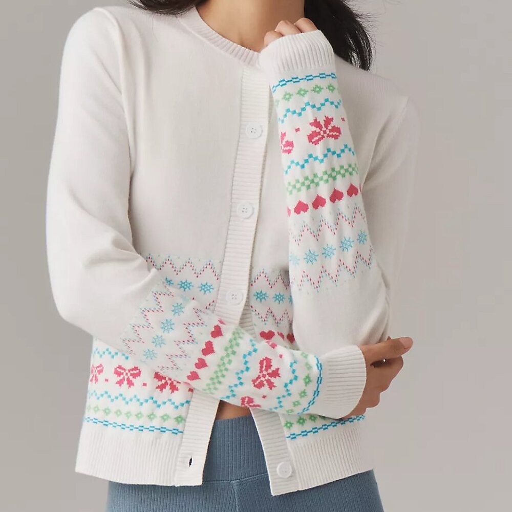 Beach Riot Anthropologie Ally Bow Button Cardigan Sweater‎ Medium